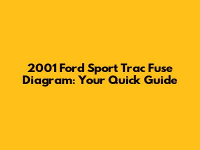 2001 Ford Sport Trac Fuse Diagram: Your Quick Guide