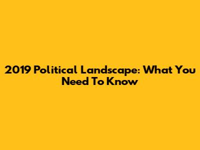 2019 Political Landscape: What You Need To Know