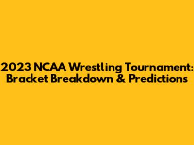 2023 NCAA Wrestling Tournament: Bracket Breakdown & Predictions