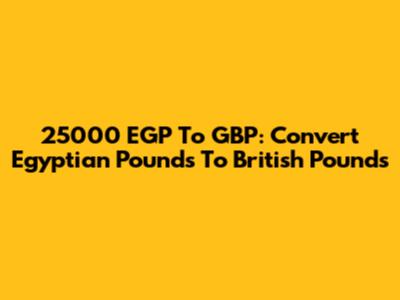 25000 EGP To GBP: Convert Egyptian Pounds To British Pounds