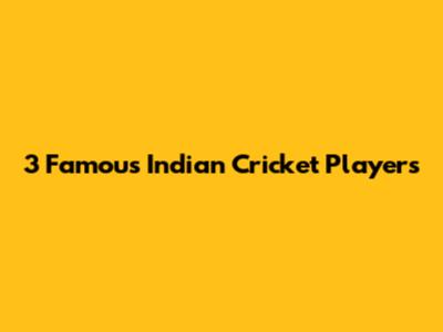 3 Famous Indian Cricket Players