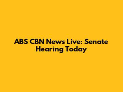 ABS CBN News Live: Senate Hearing Today