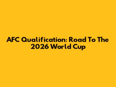 AFC Qualification: Road To The 2026 World Cup