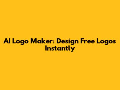 AI Logo Maker: Design Free Logos Instantly