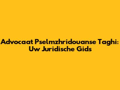 Advocaat Pselmzhridouanse Taghi: Uw Juridische Gids