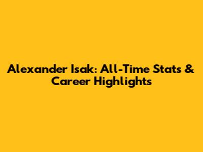 Alexander Isak: All-Time Stats & Career Highlights