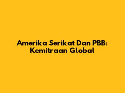 Amerika Serikat Dan PBB: Kemitraan Global