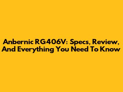 Anbernic RG406V: Specs, Review, And Everything You Need To Know