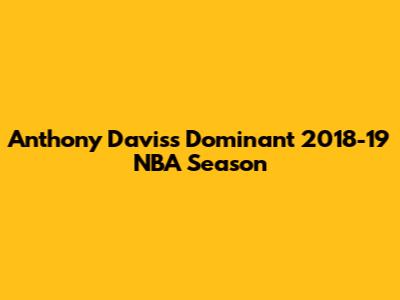 Anthony Davis's Dominant 2018-19 NBA Season