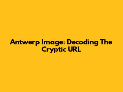 Antwerp Image: Decoding The Cryptic URL