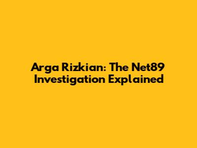 Arga Rizkian: The Net89 Investigation Explained