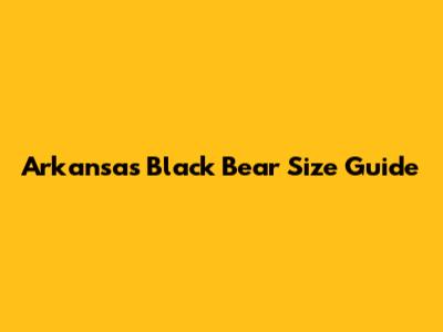 Arkansas Black Bear Size Guide