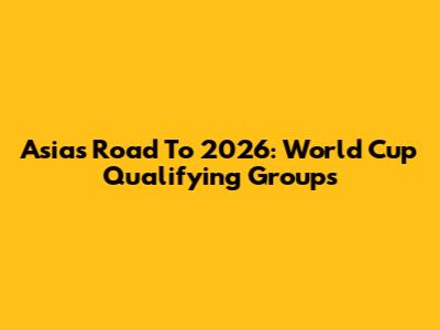 Asia's Road To 2026: World Cup Qualifying Groups
