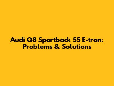 Audi Q8 Sportback 55 E-tron: Problems & Solutions