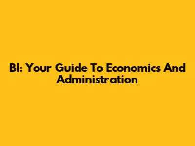 BI: Your Guide To Economics And Administration
