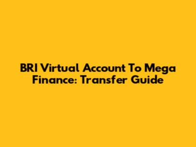 BRI Virtual Account To Mega Finance: Transfer Guide