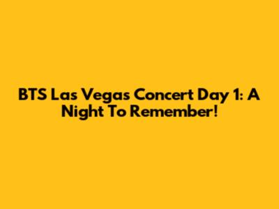 BTS Las Vegas Concert Day 1: A Night To Remember!