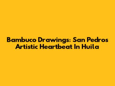Bambuco Drawings: San Pedro's Artistic Heartbeat In Huila