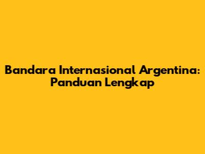 Bandara Internasional Argentina: Panduan Lengkap