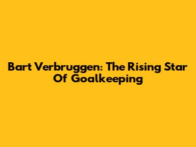 Bart Verbruggen: The Rising Star Of Goalkeeping