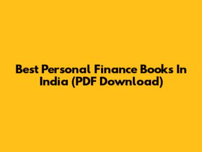 Best Personal Finance Books In India (PDF Download)