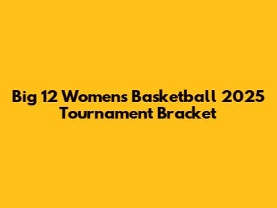 Big 12 Women's Basketball 2025 Tournament Bracket