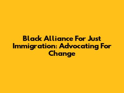 Black Alliance For Just Immigration: Advocating For Change