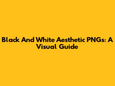 Black And White Aesthetic PNGs: A Visual Guide