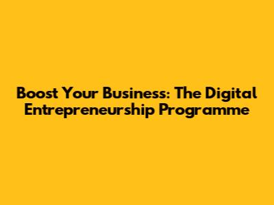 Boost Your Business: The Digital Entrepreneurship Programme