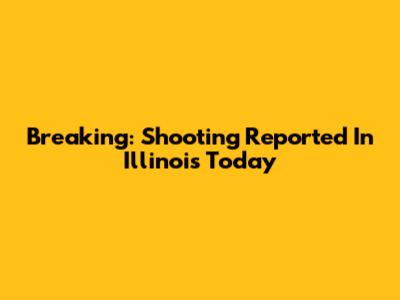 Breaking: Shooting Reported In Illinois Today