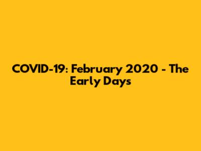 COVID-19: February 2020 - The Early Days