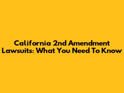 California 2nd Amendment Lawsuits: What You Need To Know