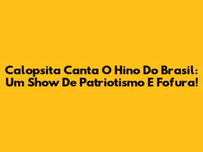 Calopsita Canta O Hino Do Brasil: Um Show De Patriotismo E Fofura!