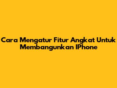 Cara Mengatur Fitur Angkat Untuk Membangunkan IPhone