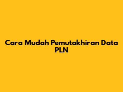 Cara Mudah Pemutakhiran Data PLN