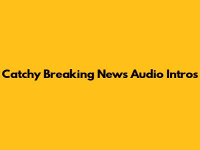 Catchy Breaking News Audio Intros