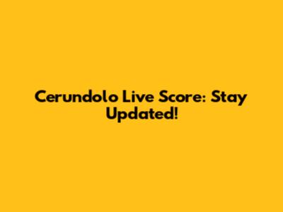Cerundolo Live Score: Stay Updated!