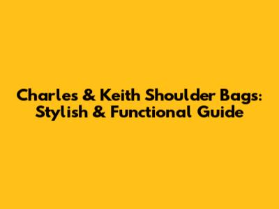 Charles & Keith Shoulder Bags: Stylish & Functional Guide