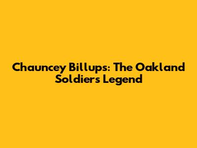 Chauncey Billups: The Oakland Soldiers' Legend