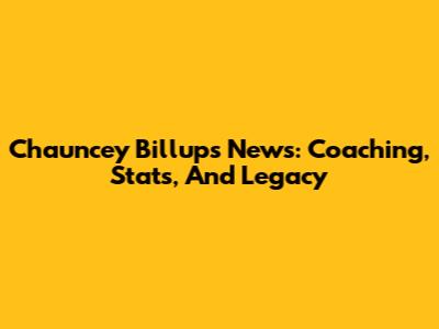 Chauncey Billups News: Coaching, Stats, And Legacy