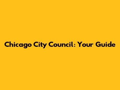 Chicago City Council: Your Guide