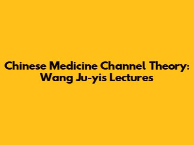 Chinese Medicine Channel Theory: Wang Ju-yi's Lectures