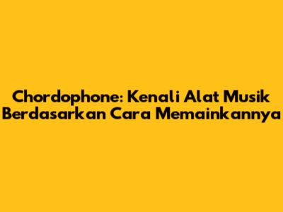 Chordophone: Kenali Alat Musik Berdasarkan Cara Memainkannya