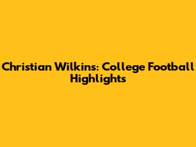 Christian Wilkins: College Football Highlights