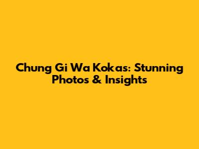 Chung Gi Wa Kokas: Stunning Photos & Insights