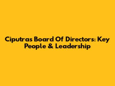 Ciputra's Board Of Directors: Key People & Leadership