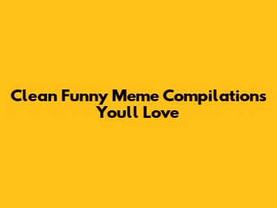 Clean Funny Meme Compilations You'll Love