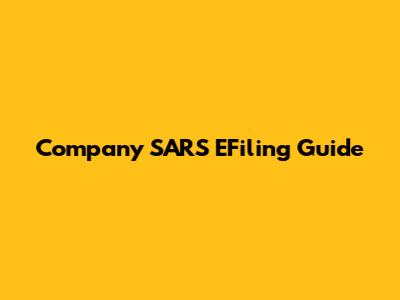 Company SARS EFiling Guide