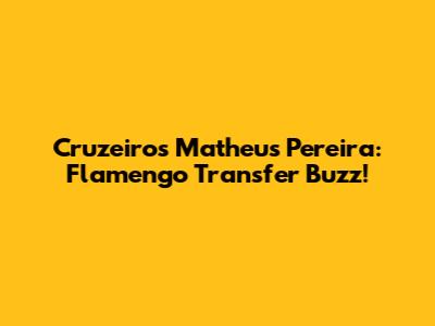 Cruzeiro's Matheus Pereira: Flamengo Transfer Buzz!