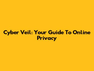 Cyber Veil: Your Guide To Online Privacy